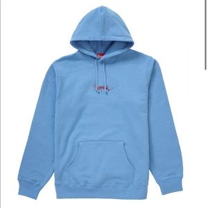 Supreme tag logo hooded sweatshirt Columbia Blue